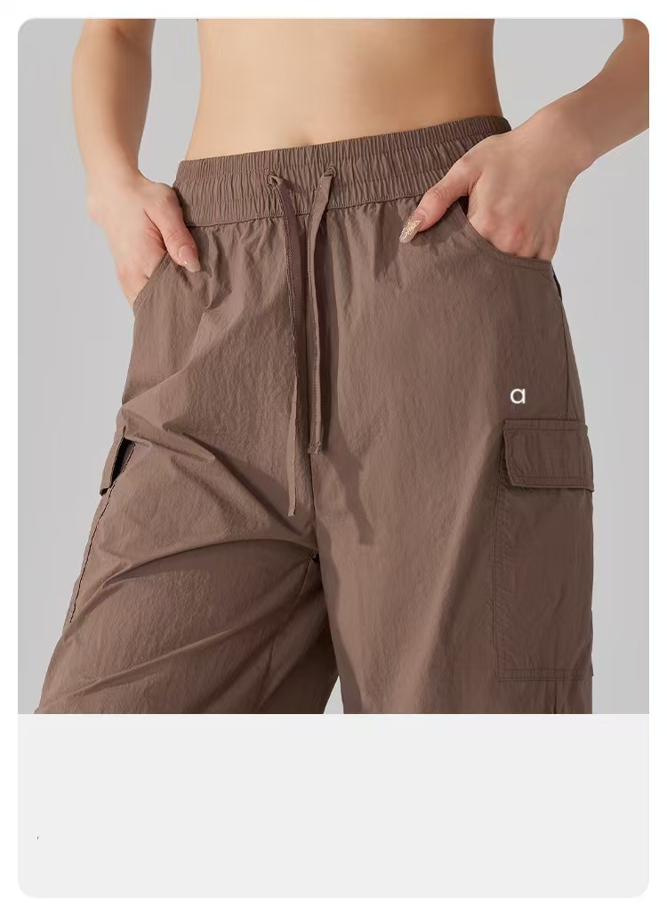 AYK268 New Jogging Pants Spring Summer Lightweight Outdoor Gym Waterproof Sports Pants Pants Yoga Sweatpants Draw Rope Fold Fitness Wear Women