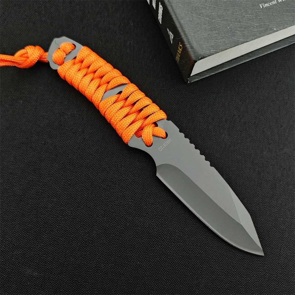 New Arrival GB Bear Grylls Paracord Fixed Blade Knife 8Cr13Mov Blade Nylon Rope Handles Protable Tactical Knife Safety Rescue Edc Multitool Z250314