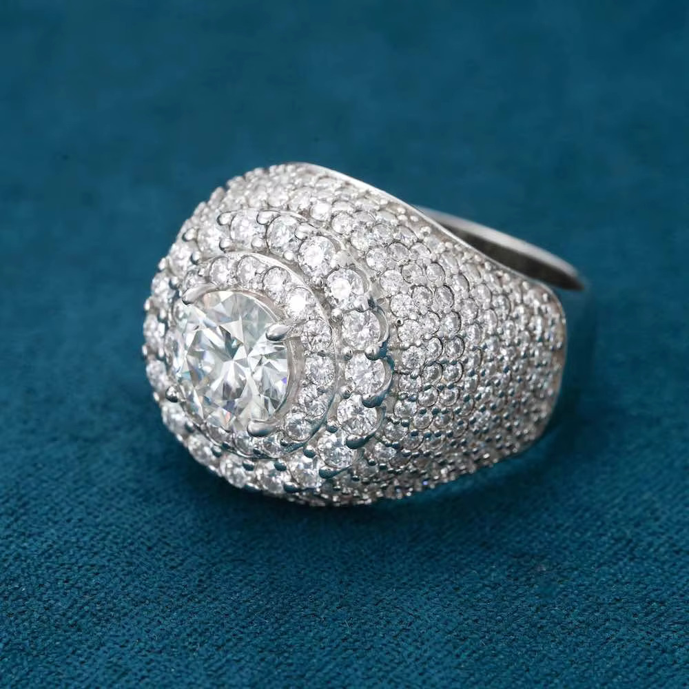 Best Price Womens Fine Jewelry Moissanite Diamond Studded Hip Hop Rings for Unisex Fine Jewelry Collections