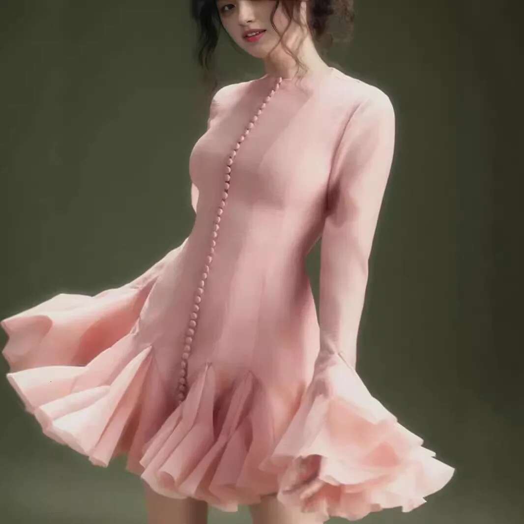 Tailor-Made Slimming Long Sleeve Women Age-Reducing Waist-Fitted French Style Adult Gift Dress For Romantic Ocns