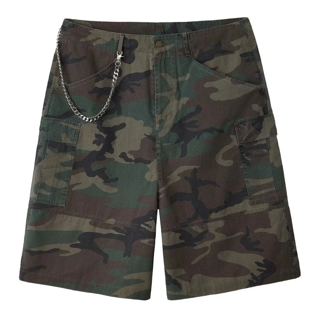 Harajuku mens hip-hop Y2k mens clothing fashion camouflage pattern street pants low waist loose gym shorts 250314