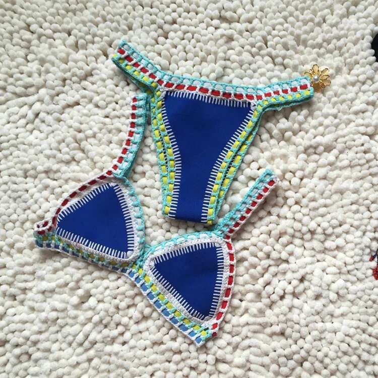 Micro Bikini 2021 Women's Hand Crocheted Liquor Knitted Swimwear Patchwork Swimwear Swimwear Biquini String Bikini Swimwear