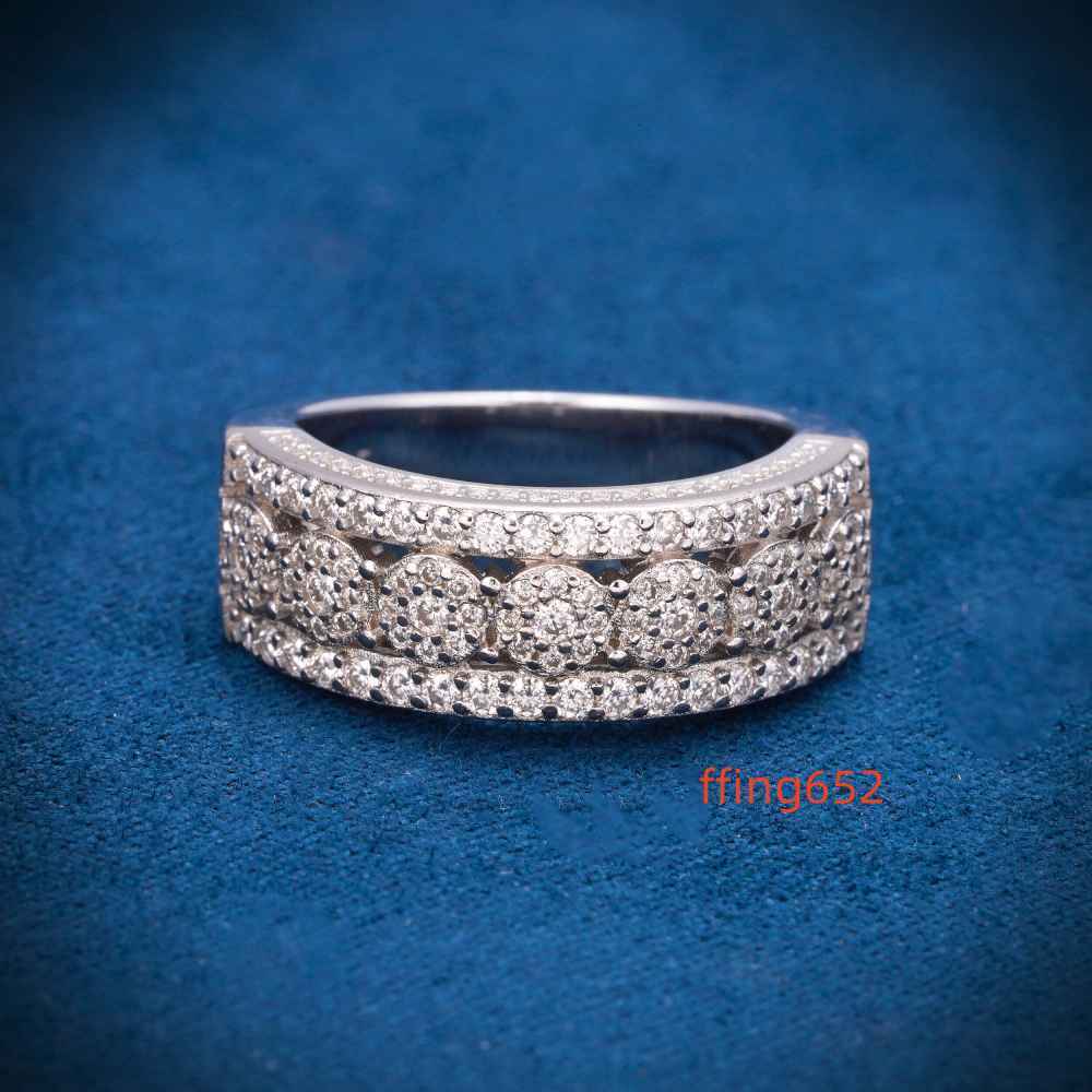 Top Selling Unisex 14k White Gold Hip Hop Rings Fine Jewelry Collection with Lab Grown Diamond Moissanite GIA Certified Weddings