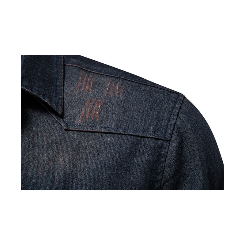 Men's Button Down Shirts Denim Long Sleeve Casual Loose Shirt Tops with Pockets m085