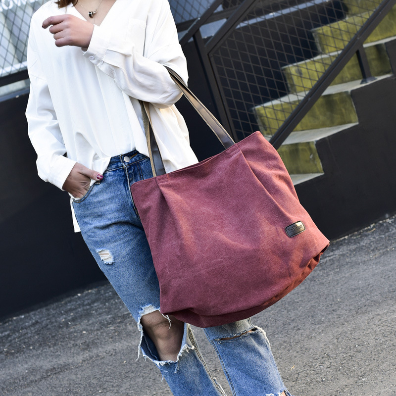 Fashionable Canvas backpack Shoulder High Series Capacity Tote Handbag Trend Literature Leisure Women's designer bag