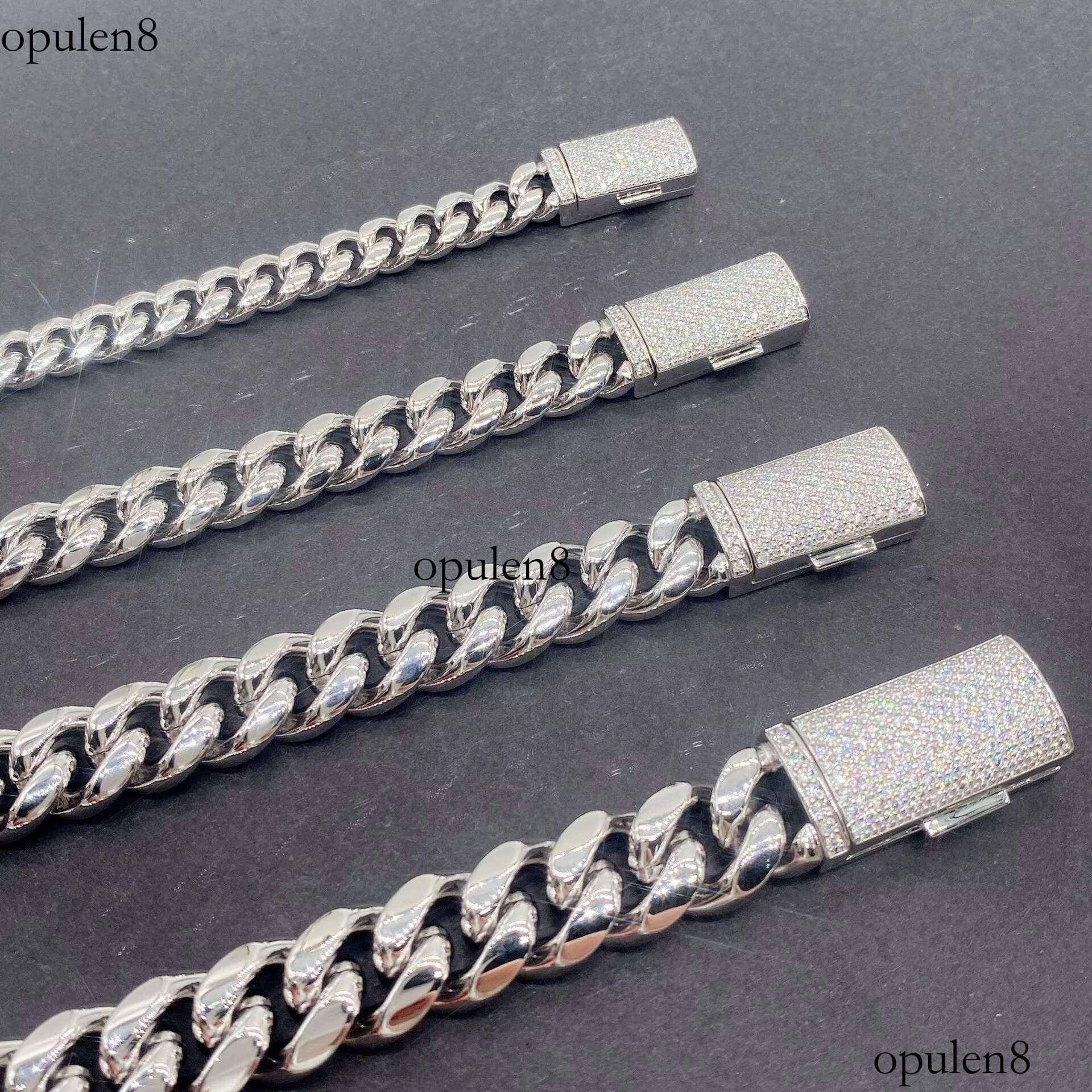 Wholesale Iced Out Cuban k Chain 8-10 mm Moissanite Sier Bracelets for Men Hip Hop Gift 16K GOLD Platinum Plated