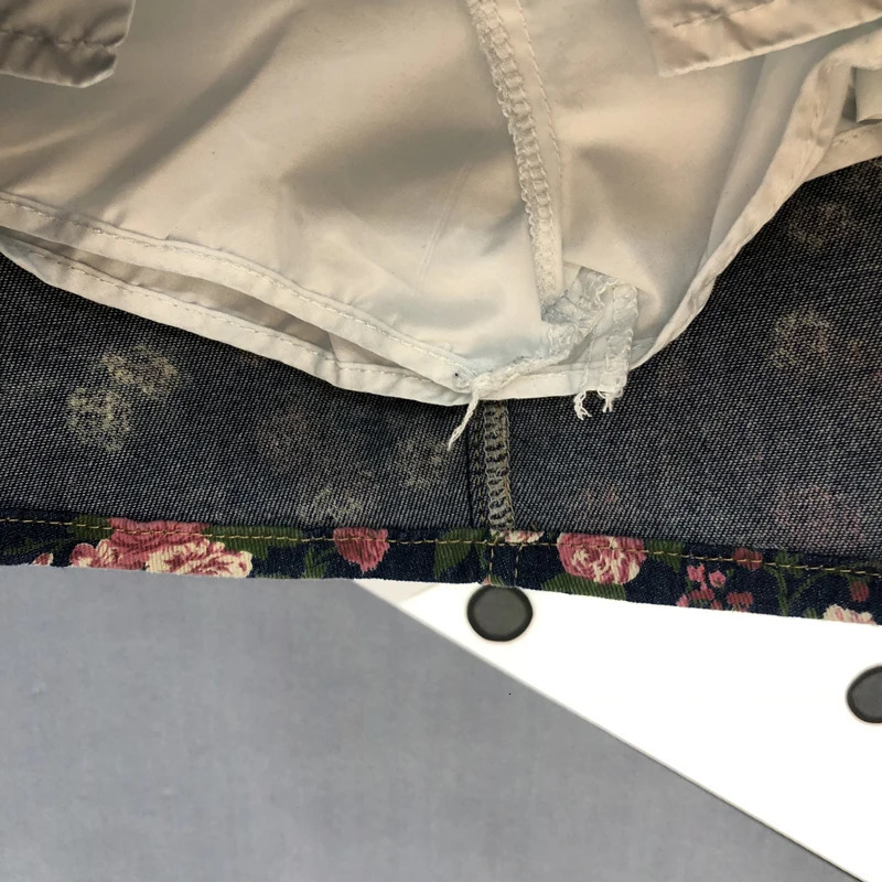 Womens Retro Printed Denim Short Leather High Waist Aline Wrap Hips Jean Shorts Street Slim Patch Work Summer 250310