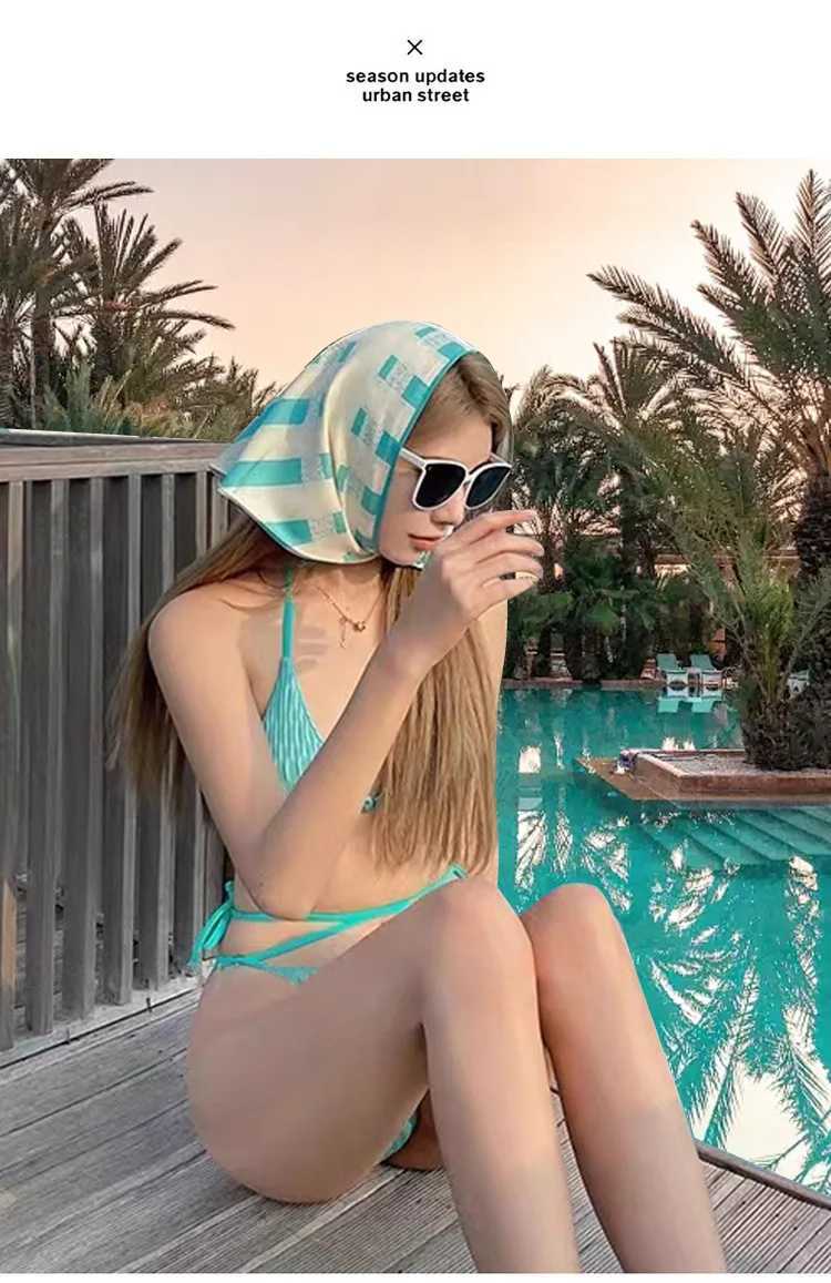 Womens A Three-point Hip Swimsuit for Sexy Girl with Neck Halter BikiniXJ250315