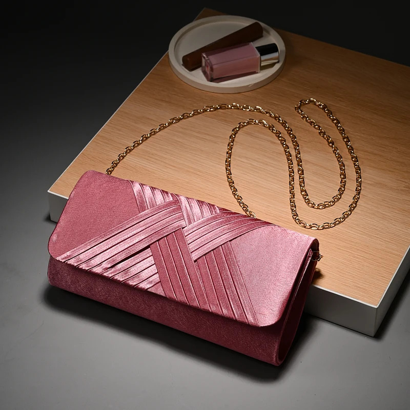 Stripes One-shoulder bag Envelope Evening Clutch Bags hardware shoulder bag women wedding party gift bag 250311