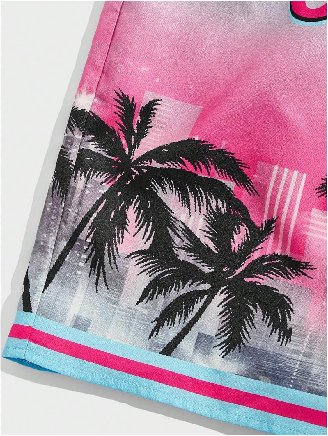 Men's Tropical Print Drawstring Waist Shorts Summer Hawaiian Beach Shorts with Pockets Printed fashionable beach shorts