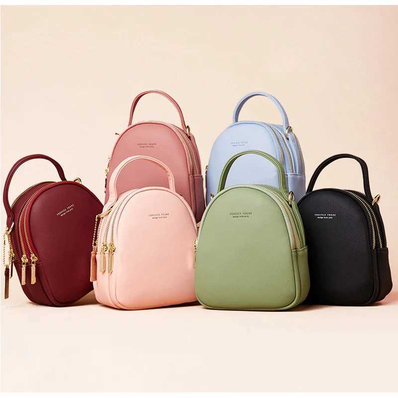 New Arrival Mini Backpack Purse for Women Ladies Tote Multi-Function Luxury Shoulder Bag Solid Color Ladies Casual Bag Womens Backpack T250315
