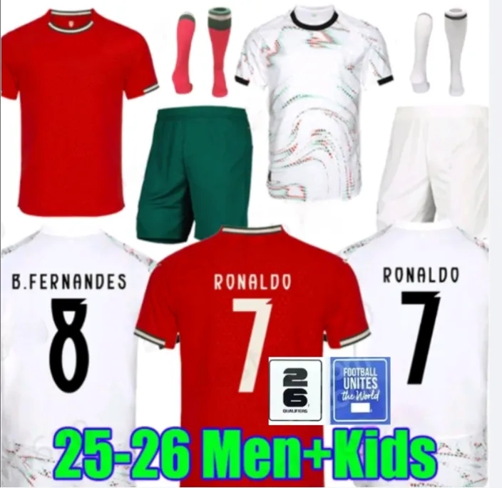 25 26 3XL 4XL Portugal Soccer Jerseys FERNANDES RONALDO Cristiano Portugieser 2025 World Cup Football Shirts Men Kids Kit Team B.FERNANDES JOAO FELIX Al Nassr