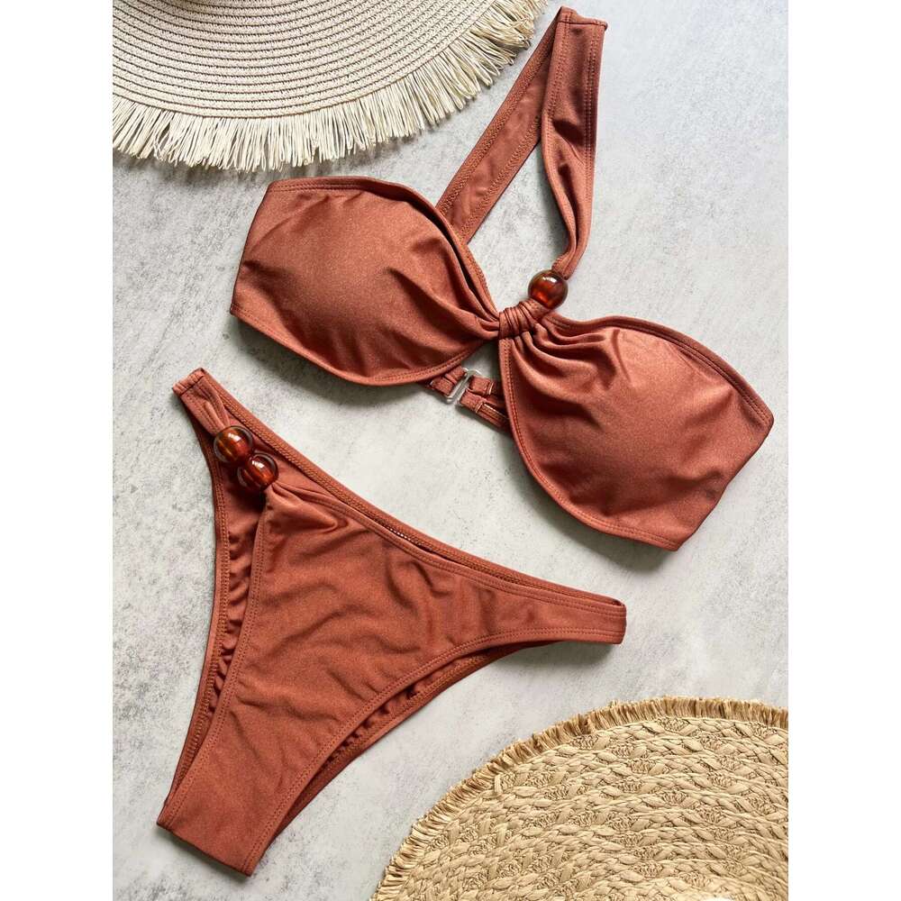 2025 sexy bikini solid swimsuit women's swimsuit push up women's beach swimsuit Brazilian swimsuit bikini pool set bather