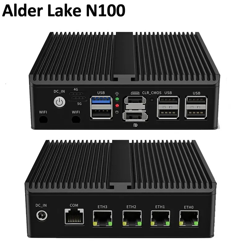 Intel Twin Lake N150 /N100 Soft Router Fanless Mini PC 4x Intel i226 2.5G LAN HD DP pfSense 4G/5G Firewall Appliance ESXI AES-NI