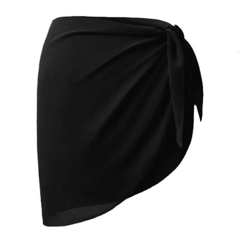 Women's short sleeved swimsuit beach cache bikini wrapped pure chiffon short skirt scarf swimsuit swimsuit