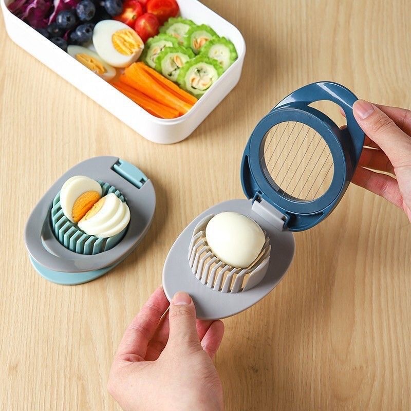 Creative New 2-in-1 Stainless Steel Creative Pi Egg Slicer Egg Sausage Slicer Boat Shape Two Colors
