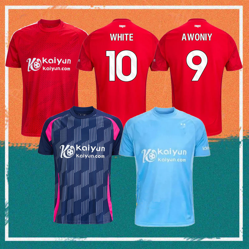 24/25 Nottingham Soccer Jersey 2024 Home Williams Awoniyi GIBBS WHITE Wood Shirt ELANGA YATES DANILO MURILLO Kids Kit football Uniform