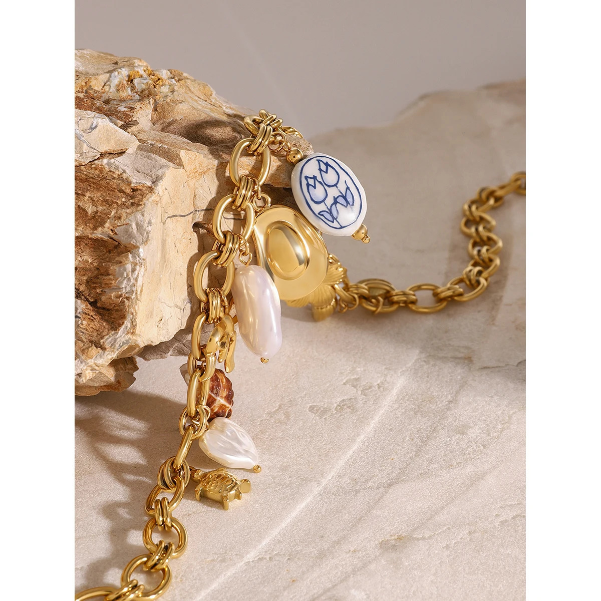 World Stainless Steel Multi Charm Necklace Exquisite Colorful Enamel Double Layered Temperament Jewelry Collar Party Gift 250310