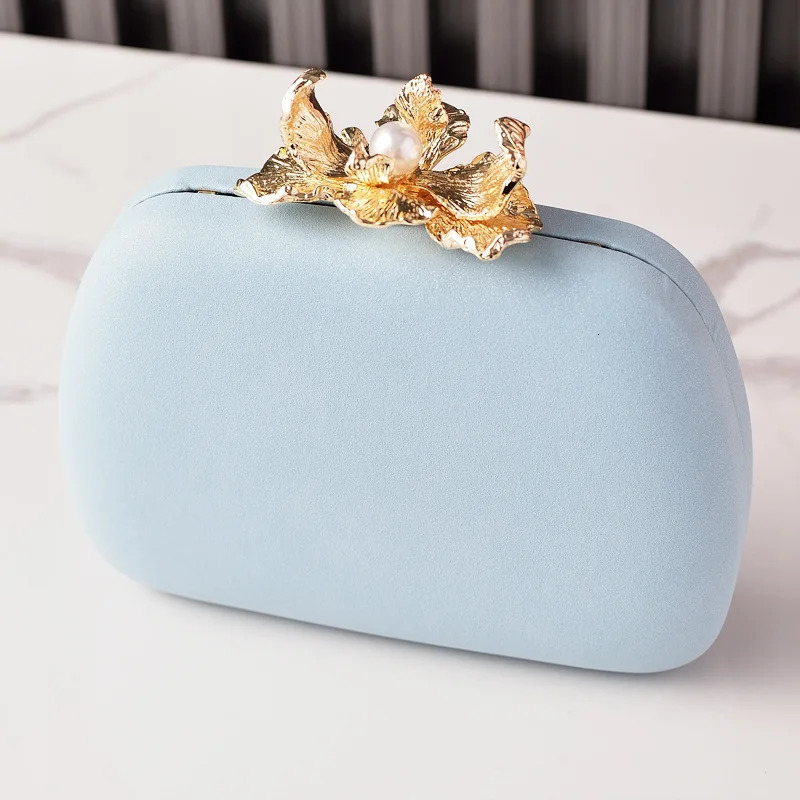dinner bag with metal flower border club bag party gift bag trendy wedding womens evening dress shoulder bag 250402