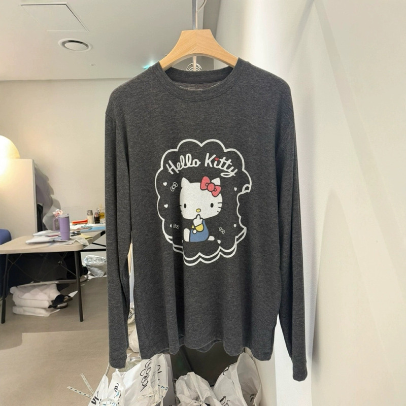 Korean Summer New Cartoon Round Neck Short Sleeve T-Shirt For Women, Loose Ins Style Peppermune