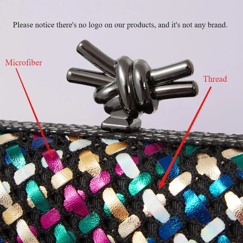 Woven Clutch Bag for Women Formal Party Contrast Color Microfiber Thread Braid Evening Bags Classic Chain Small Square Handbags 250314