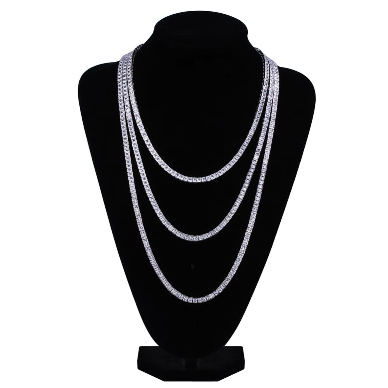 Mens 6mm Boss Life Princess Cut Hip Hop Tennis Chain Necklace Flooded Ice Moissanite Style