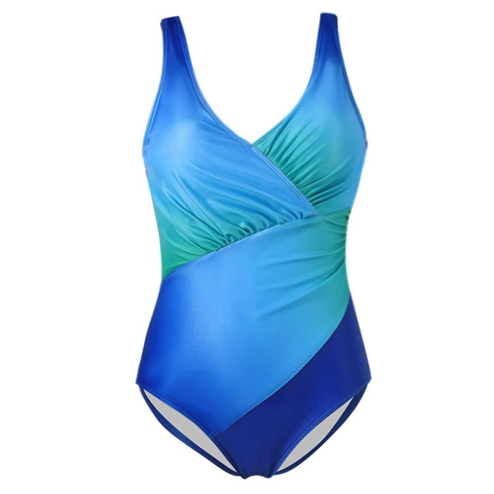 Integrated swimsuit womens sports swimsuit sports swimsuit open beach swimsuit rainbow gradient beach swimsuitXJ250315