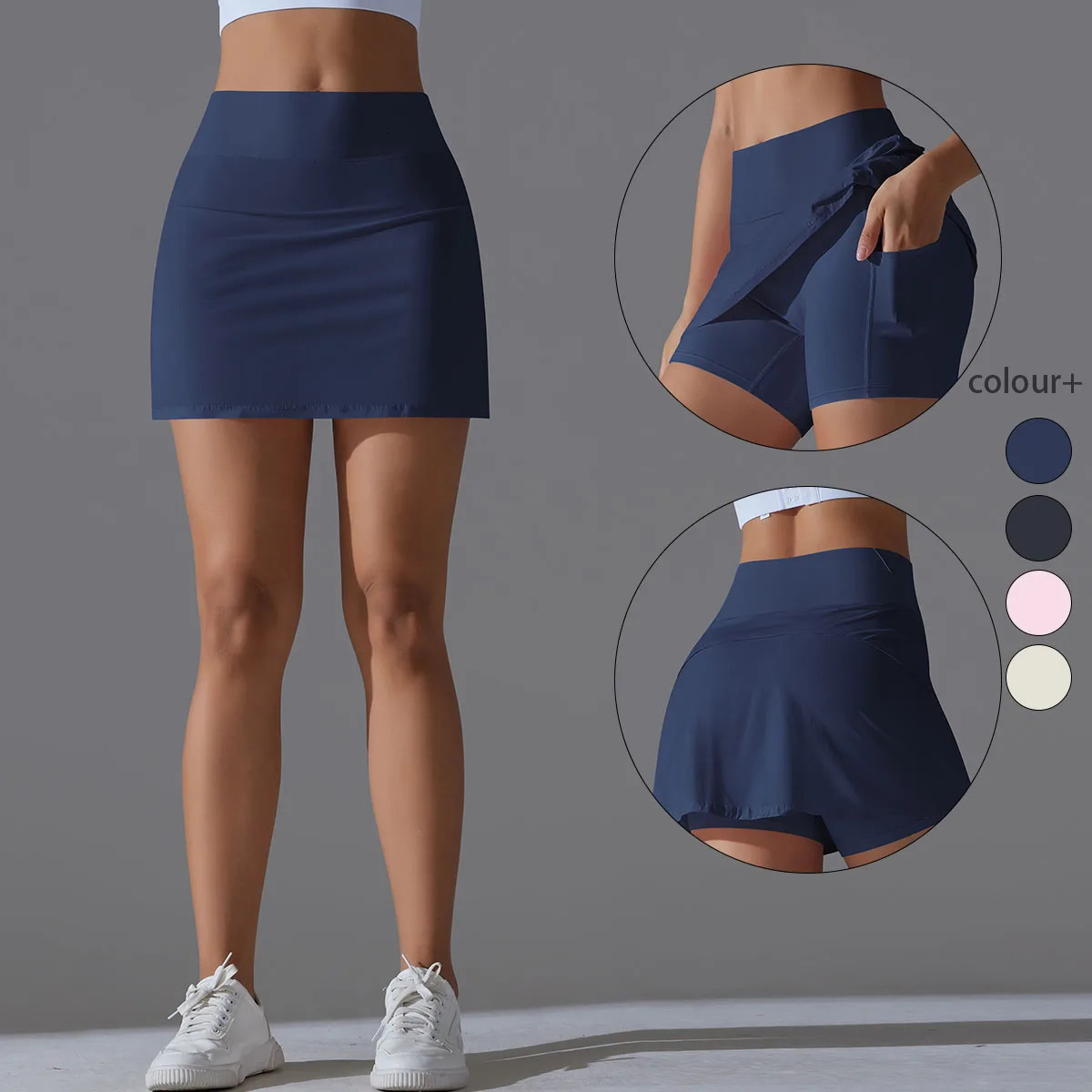 Yoga skiing badminton tennis high waist breathable sports quick drying elasticity doublelayer yoga inner leg 250314