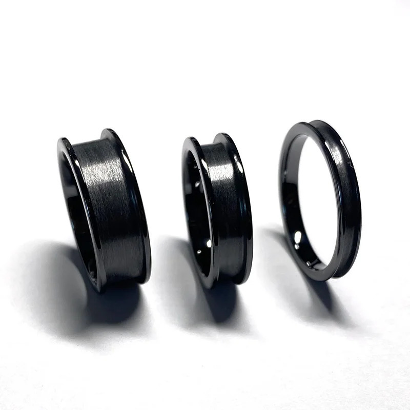 Wholesale Waterproof Anti-scratched Jewelry 8mm 6mm 3.2mm Rounded Edges 1 Black Ceramic Ring Core Blanks for Inlay 250310