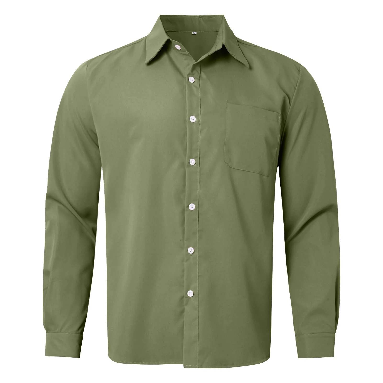 Solid Color Men Long Sleeve Shirt Tops Fashion Casual Comfortable Button Down Pocket Shirt Autumn Formal Men Shirts 250314