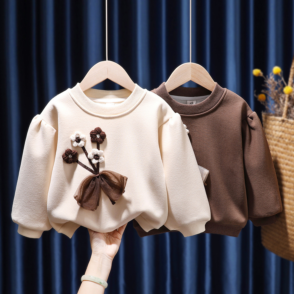 Ddmyshoesvip Velvet Hoodie Autumn Winter New Winter Clothing Korean Edition Western Style Children S And Girls Thick Top Casual Trend