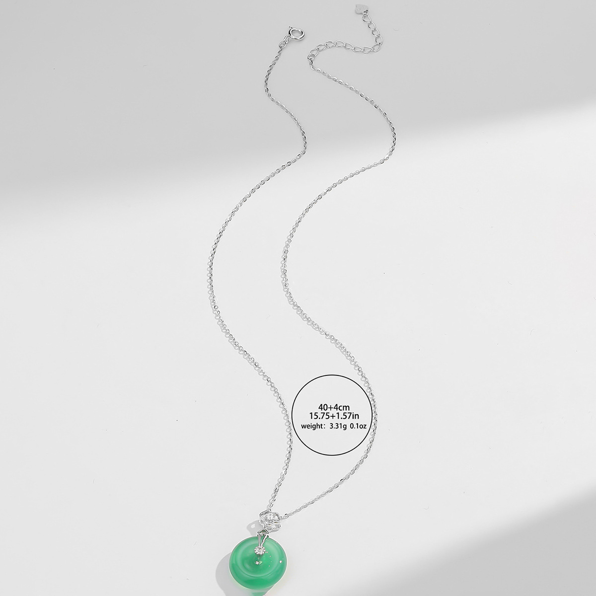 S925 Necklace Female Net Red Sterling Silver Safe Buckle Japan And South Korea Style Fashion Zircon Small New Emerald Chalci Necklace