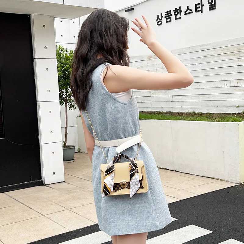 New womens bag dot panel printing ten font scarf bag buckle shoulder bag womens cross body bag Y250315
