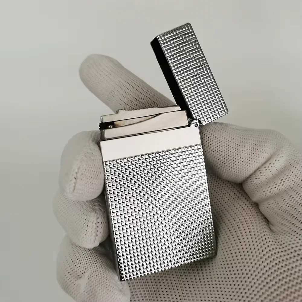 Luxury Ligne 2 Cigarette Lighter Bright Sound Smoking Men Metal Gas Inflatable Butane Flame Tobacco Lighters 100% New DropshipC250315