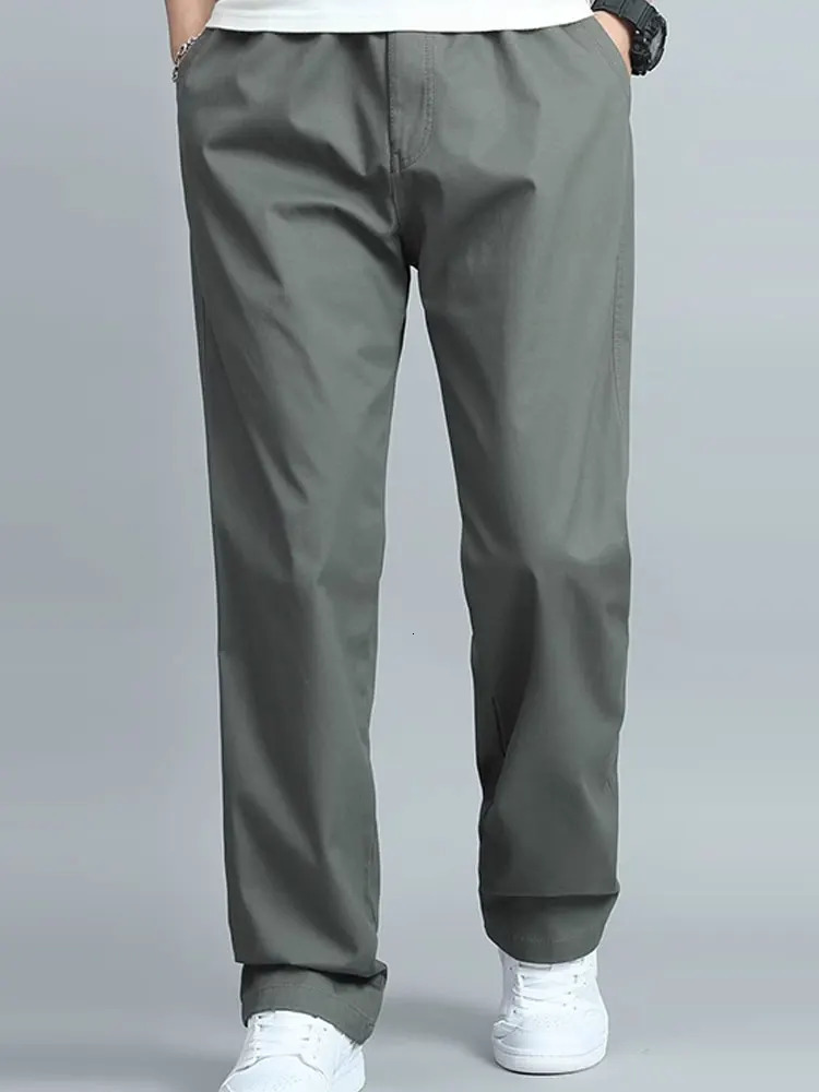 Outdoor fashion pants for men casual drawstring with multiple pockets and wide legs fashionable summer slim 250313