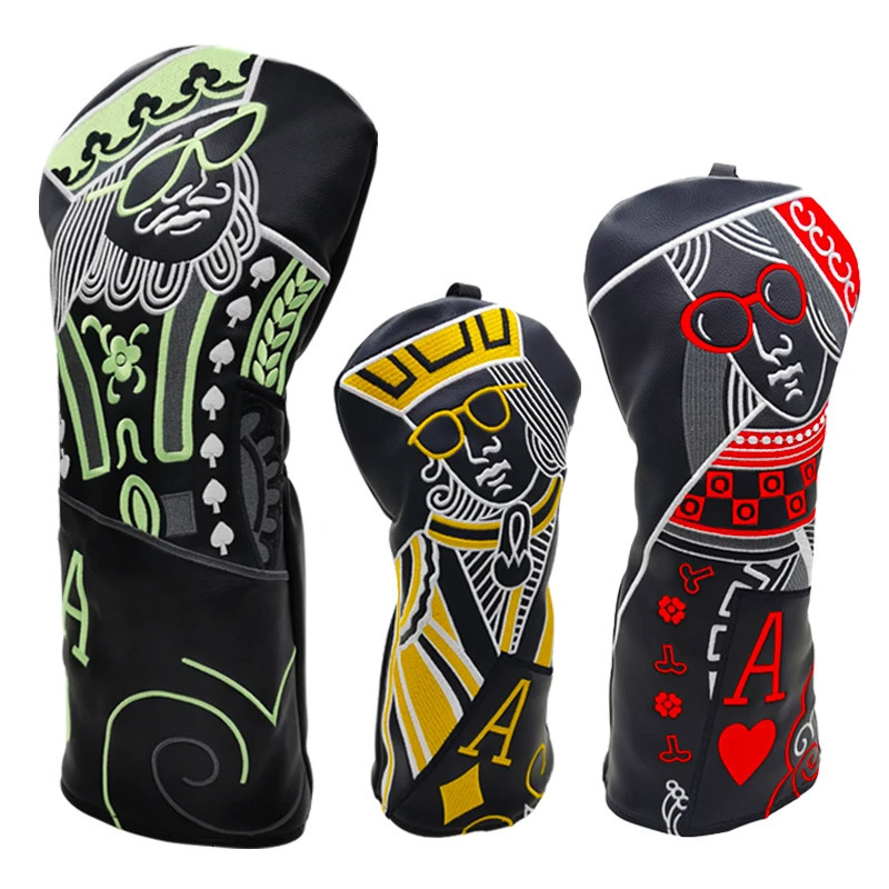 JQK Golf Club #1 #3 #5 Wood Headcovers Driver Fairway Woods Cover PU Leather High quality Putter Head Covers 250314