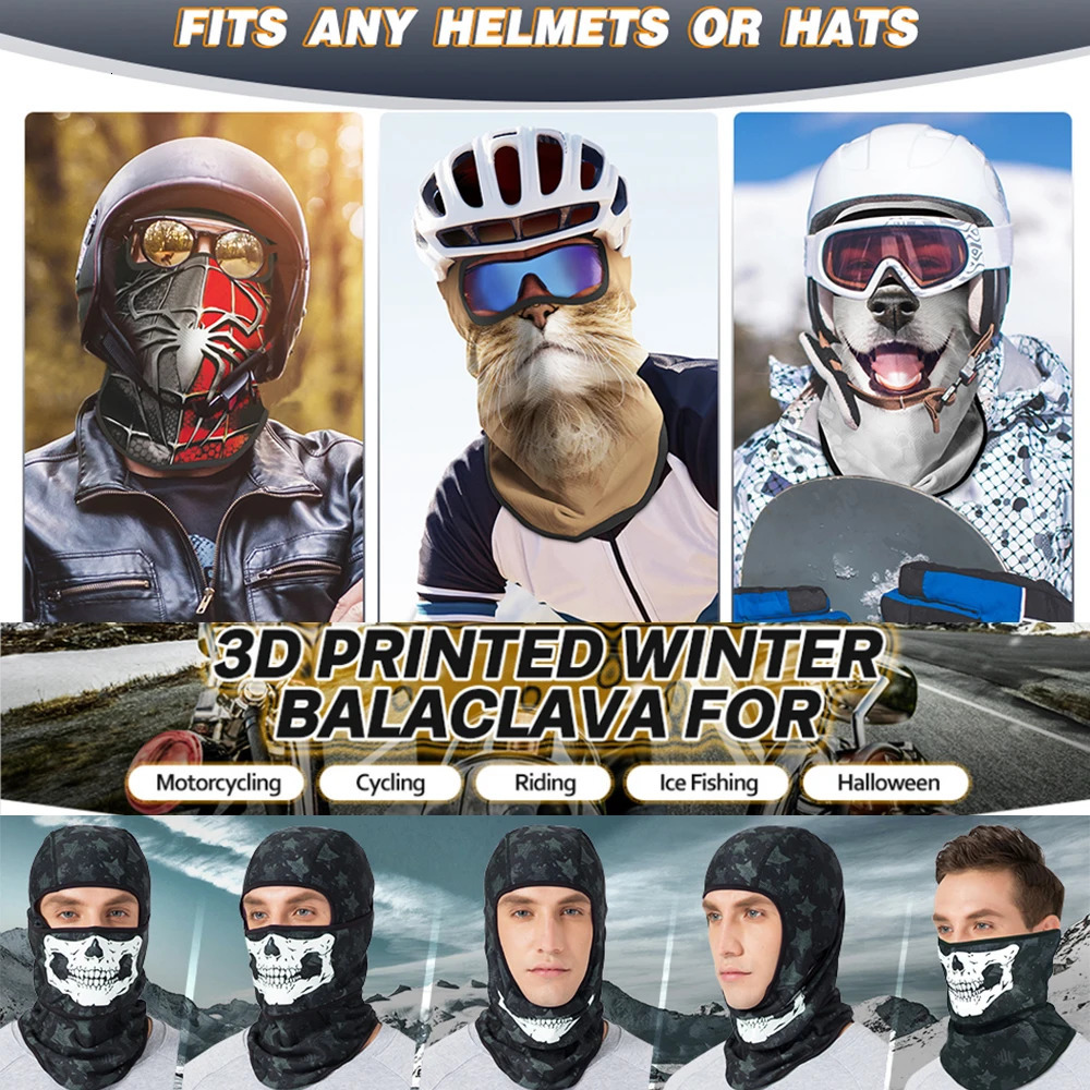 Winter Warmer Balaclava Joker Mascara Cycling Caps Motorcycle Face Shield Ski Mask Snowboard Helmet Liner Skull Kominiarka Men 250314