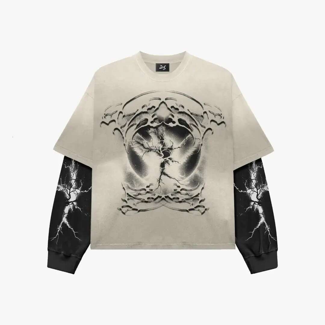 New Streetwear Hip-Hop Retro Printed Casual Long Sleeved Shirt Y2k Haruku Fashion Versatile Top For Men And Women