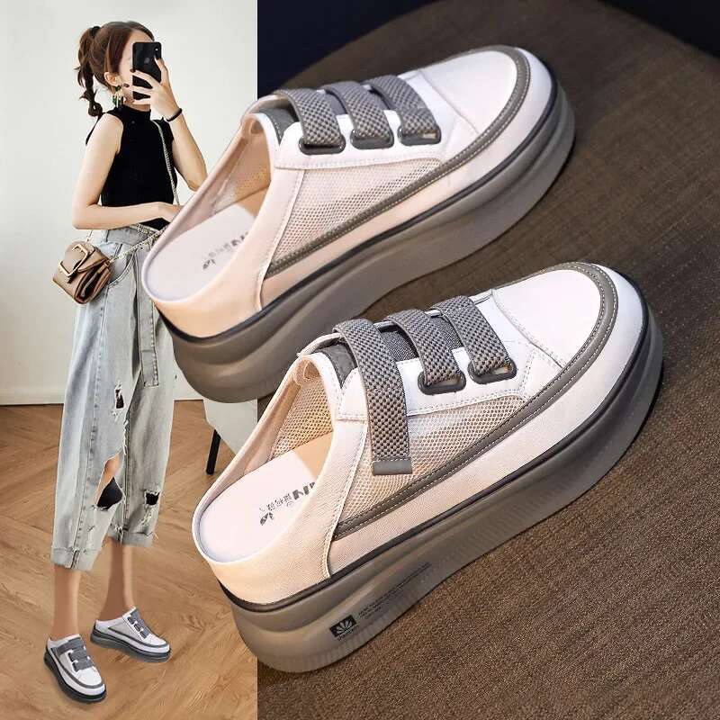2025 New Women's Half Slippers Thick Bottom Women's Comfortable Slippers Sports Shoes Designer Fashion Mule Women's Outdoor Hiking Sand