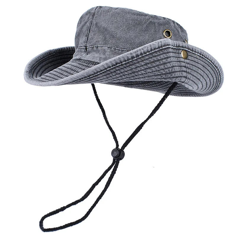 Bucket Hat Mens Summer Panama Outdoor Camping Sunscreen Mat Beach Boonie Hat with Belt Fishermans Fishing Hat 250314