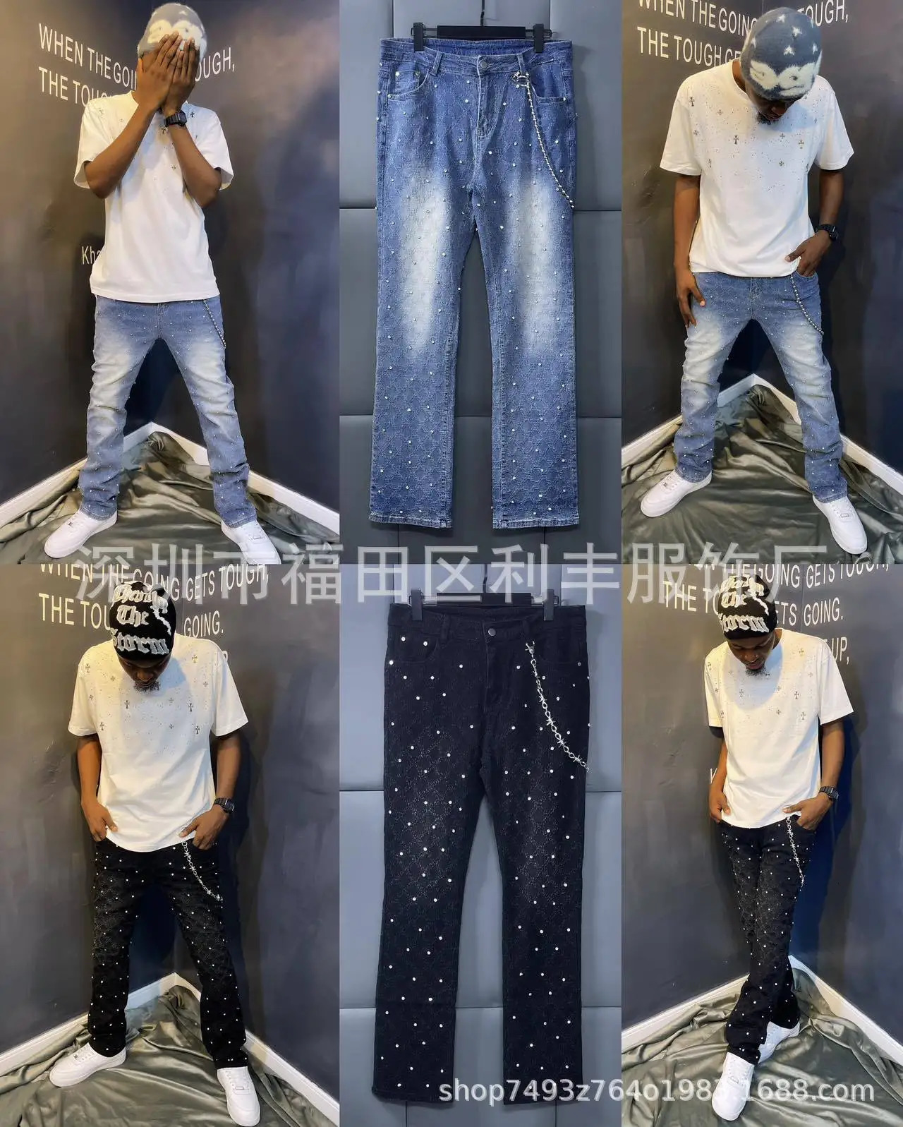 Mens Denim Jeans In Pants Flare Pant Hole Sheath High Waist Casual Punk Gothic Streetwear Straight Trousers Autumn Winter 250311