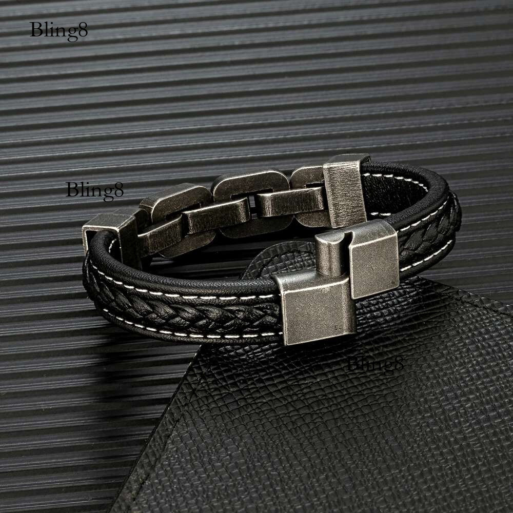 ENDN Locomotive Men Punk Rock Wide Bicycle Leather Bracelet Stainless Steel Mountain Bike Chain Accessory Male Gifts