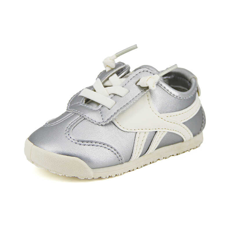 Athletic Outdoor TS Childrens Forrest Gump Shoes 2025 Autumn New Boys Sports Shoes Leather Face Female Baby Silver Board Shoes 6016Y250314KY5X