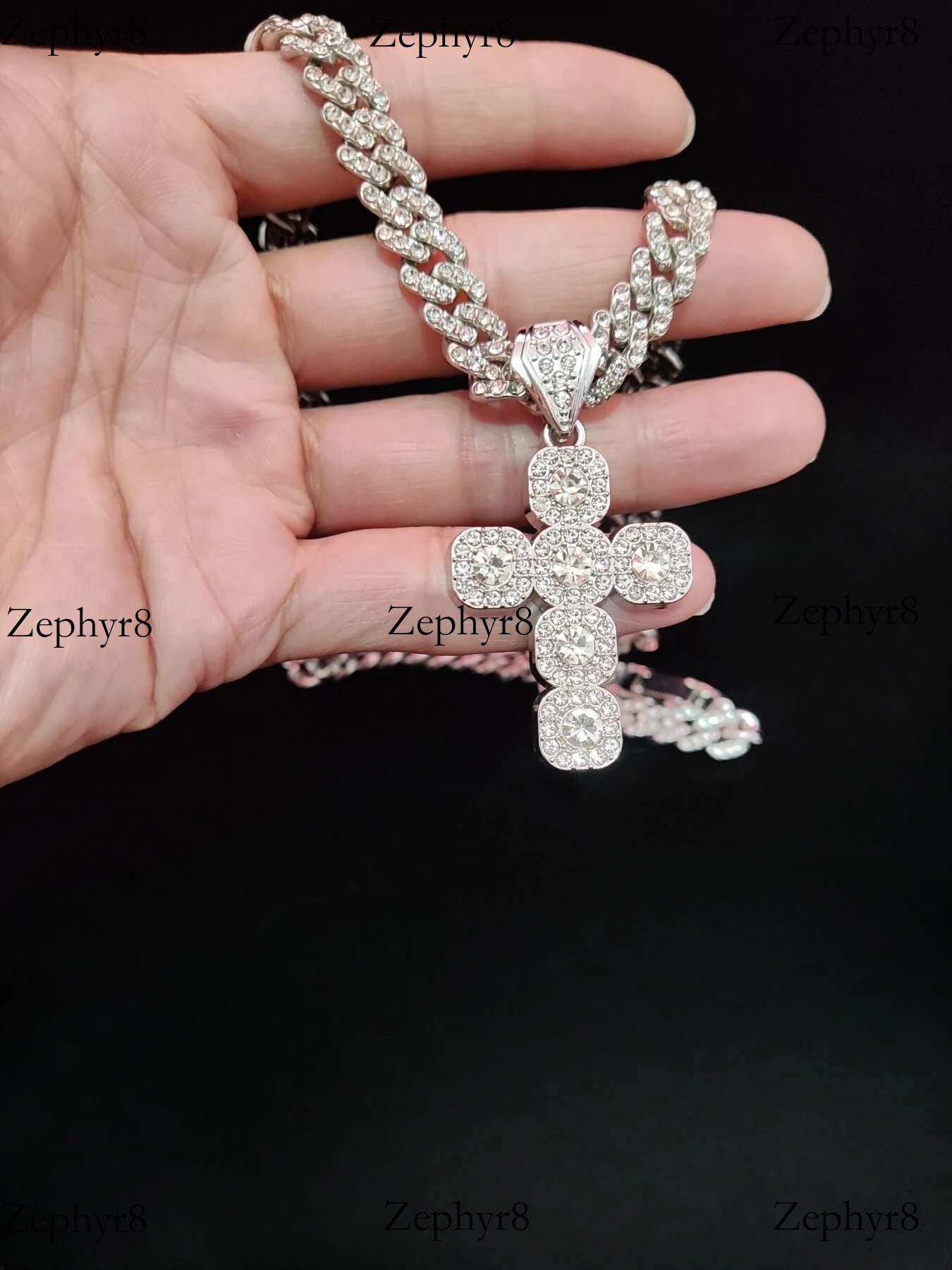 New Arrived Hip Hop Cross Pendant Necklace Men Women Cuban Chain Iced Out Bg Necklaces HipHop Jewelry Fashion Gift 3 Styles