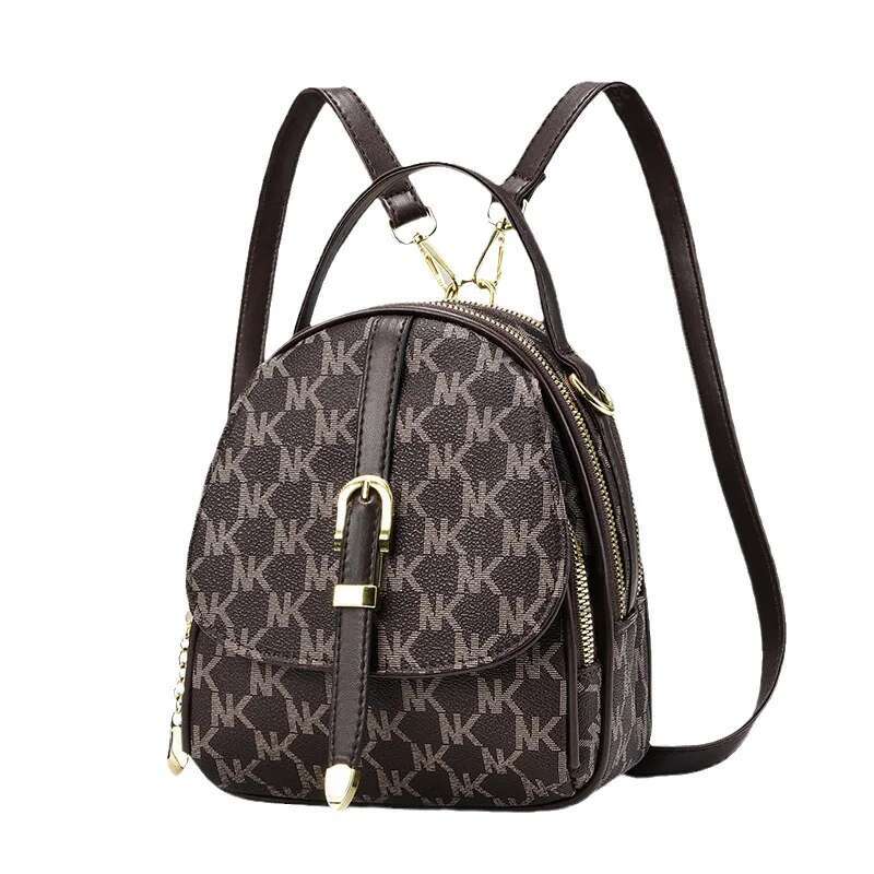 2025 New Fashion Letter Printed Leather Women's Backpack Designer Women's Shoulder Bag Women's Small Backpack Multi Pocket Women's