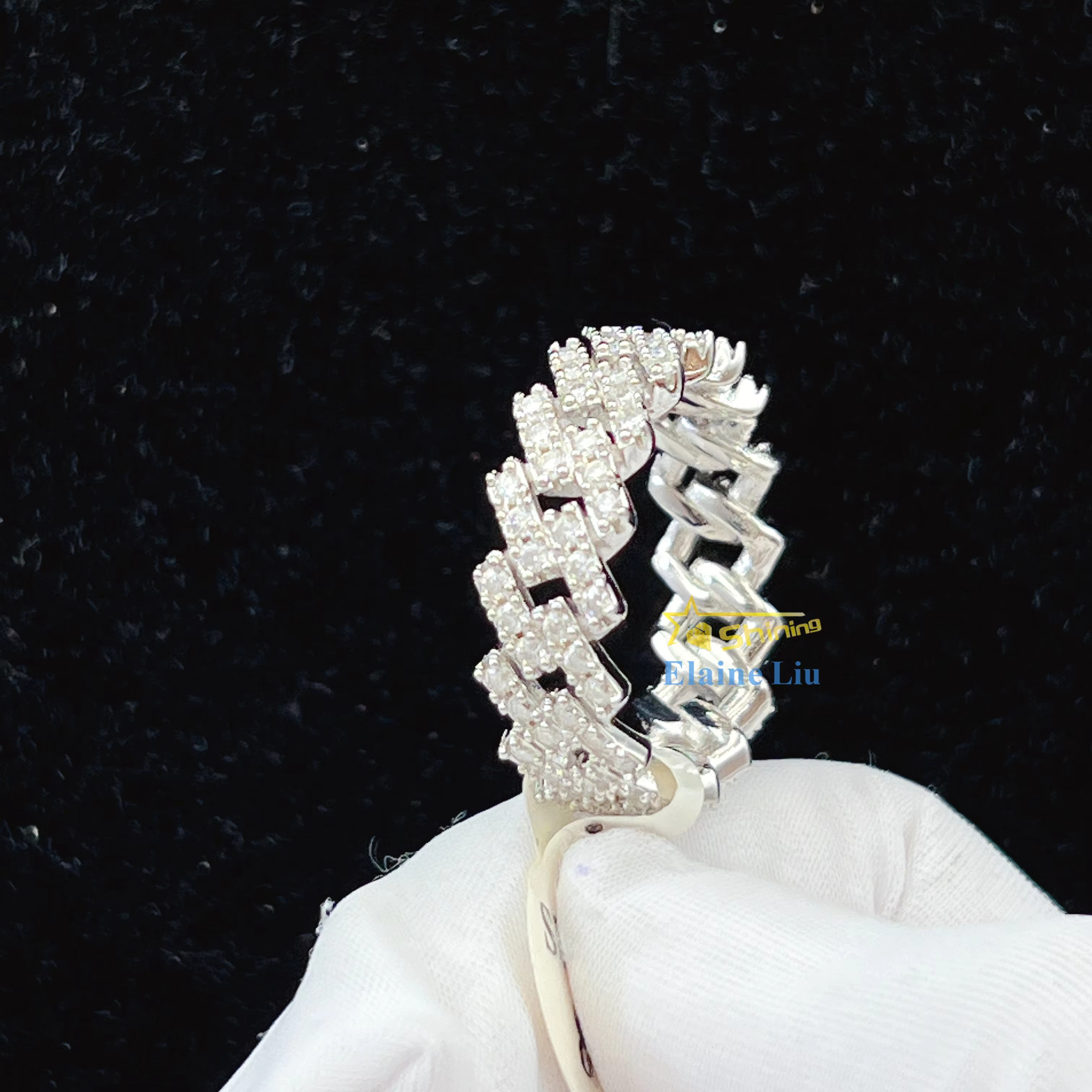 Gra Certificate Fine Jewelry Sterling Sier Vvs Moissanite Iced Out Ring