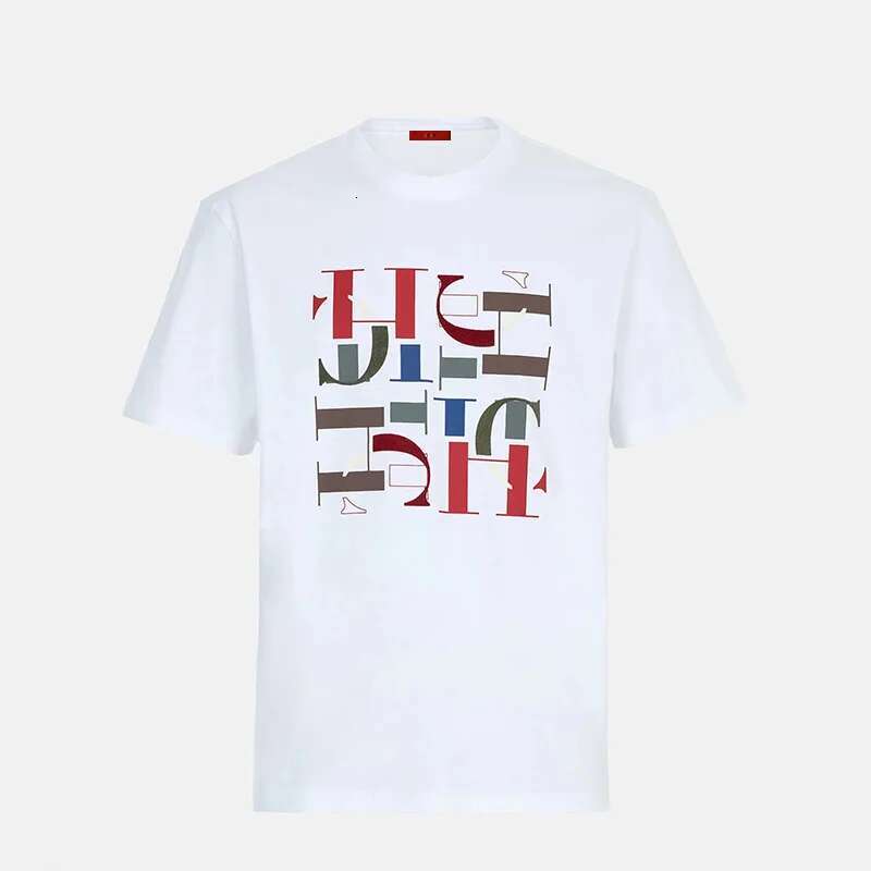 Summer Shirt 2025 New Spring Basic Fashion Cotton Top Senior Letter Design Popular Men Versatile Tee