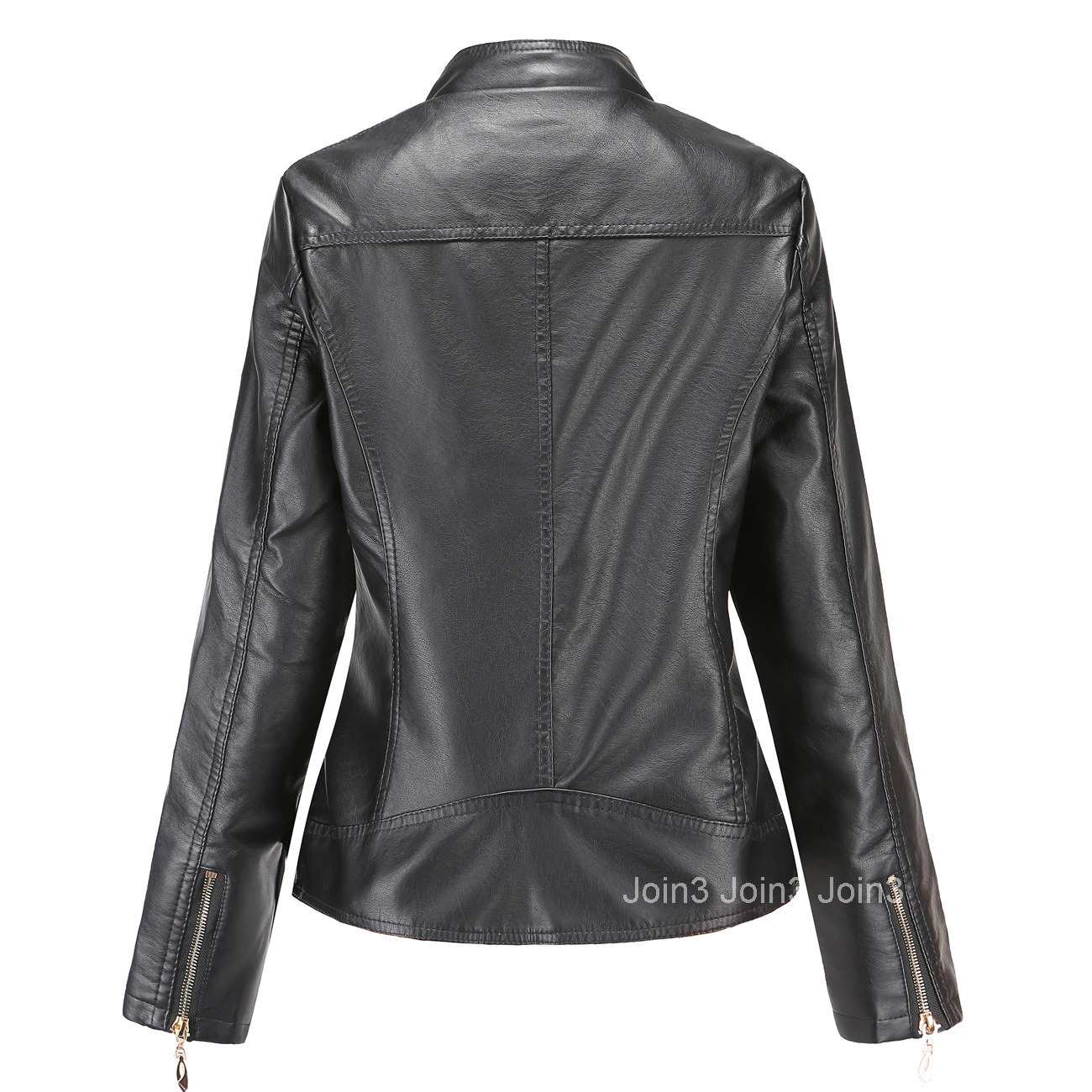 Fashion New Spring and Autumn Womens Leather Jacket Womens Temperament Large Stand Collar Pu Leather Womens Leather Jacket Womens Leather Coat