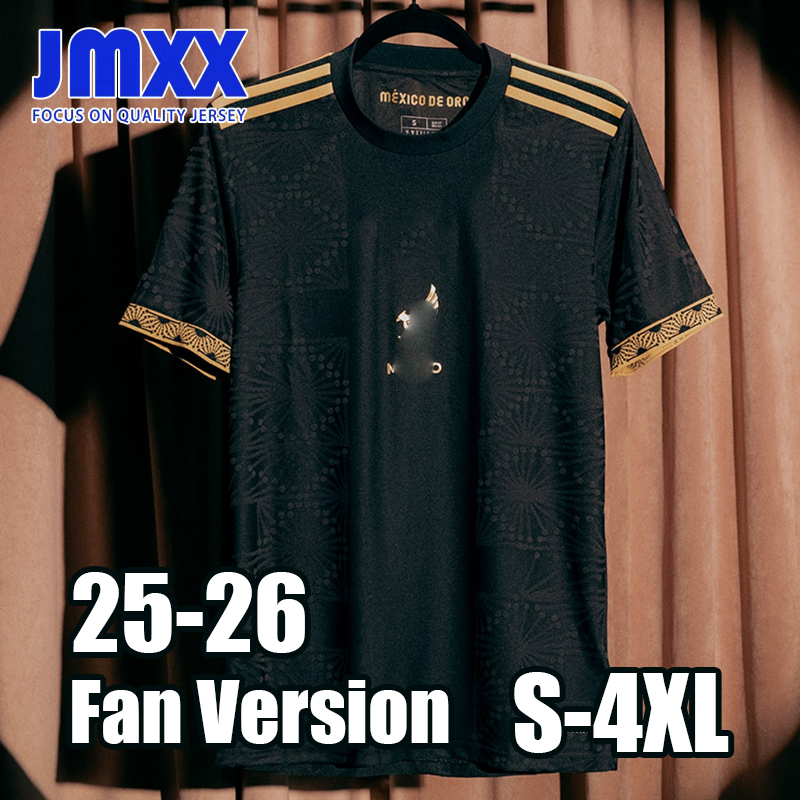 XXXL 4XL JMXX 25 26 Mexico Gold Cup Soccer Jersey Black Gold Pre Match Training Special Mens jerseys Football Man Shirt 2025 Fan Version