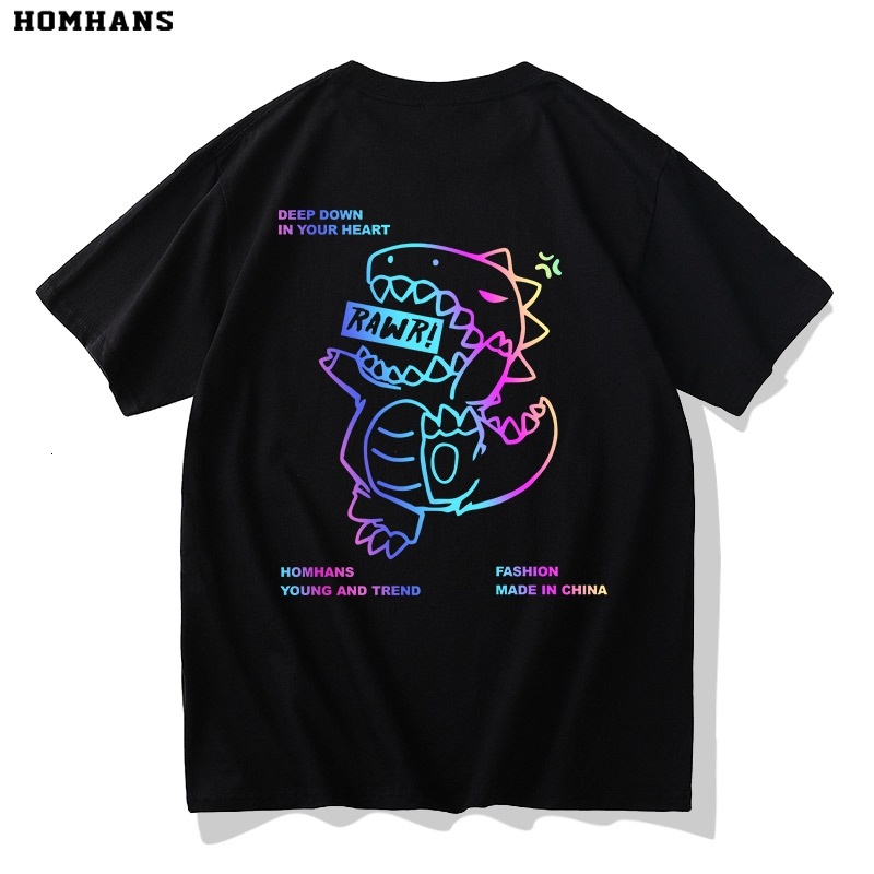 2025 Summer Korean T-shirt Designer's New Men's And Women's Large Shirt Short Sleeve Reflective Angel Wings Printed Couple's Top O